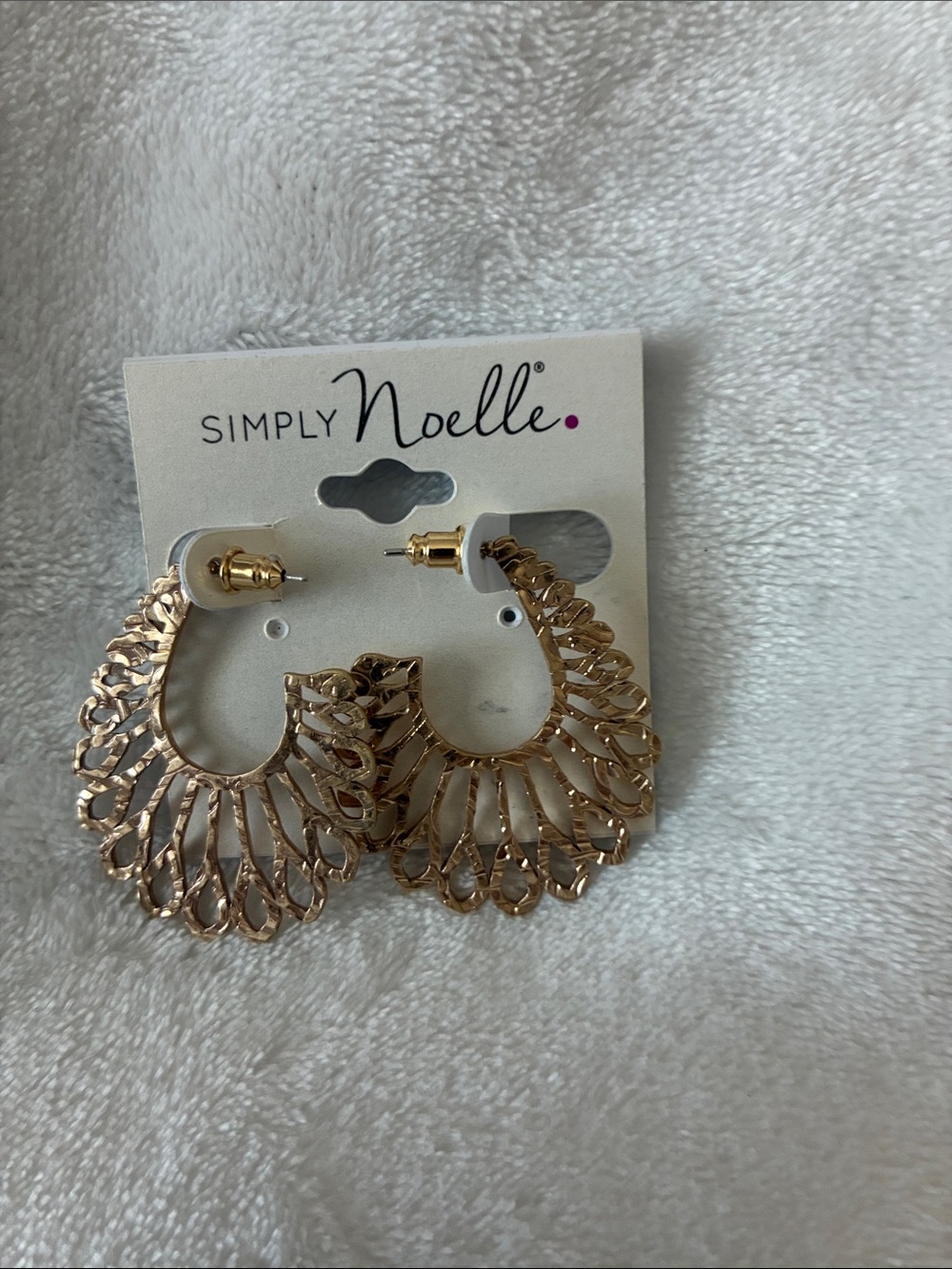 Simply Noelle Rose Gold Filigree Hoop Earrings